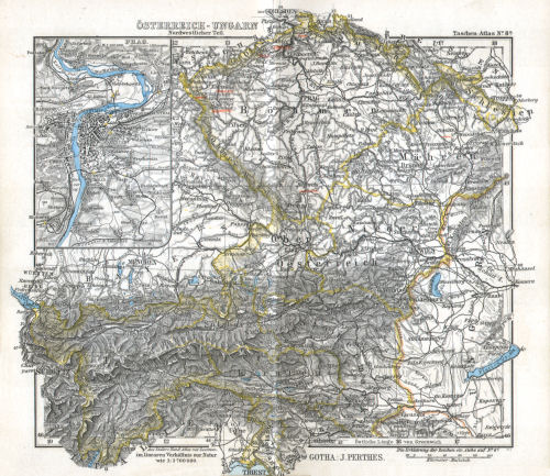 Perthes' Taschen-Atlas (1902)
8a. Österreich-Ungarn. Nordwestlicher Teil