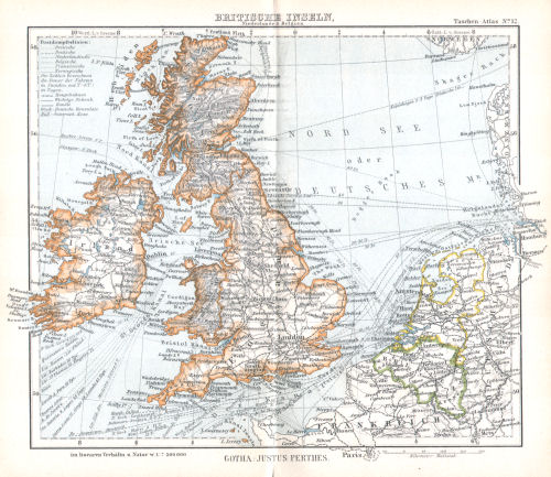 Perthes' Taschen-Atlas (1902)
12. Britische Inseln, Niederlande & Belgien