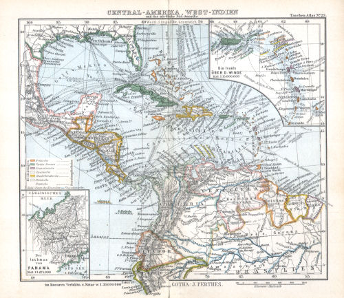 Perthes' Taschen-Atlas (1902)
23. Central-Amerika, West-Indien und das nördliche Süd-Amerika