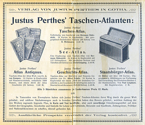 Perthes' Taschen-Atlas (1905)
Schutblad achterin / Rear endpaper