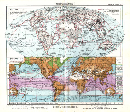 Perthes' Taschen-Atlas (1913)
1. Weltkarten