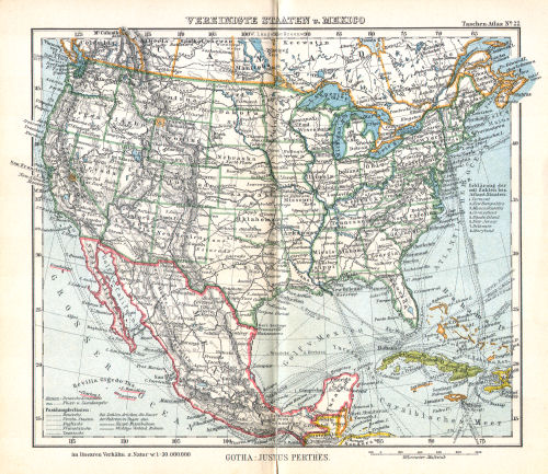 Perthes' Taschen-Atlas (1913)
22. Vereinigte Staaten und Mexico