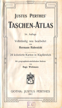 Perthes' Taschen-Atlas (1917)
Titelpagina / Title page