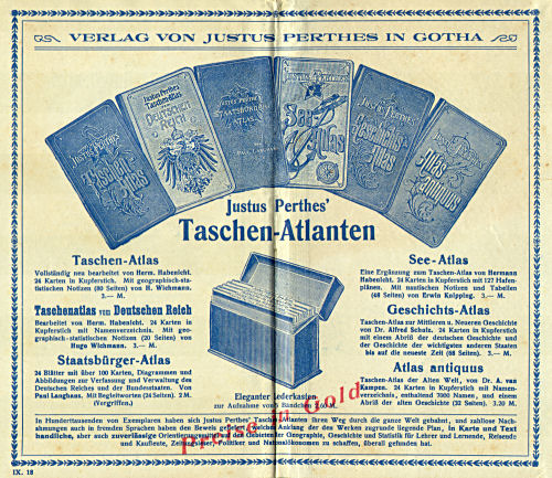 Perthes' Taschen-Atlas (1921)
Schutblad achterin / Rear endpaper