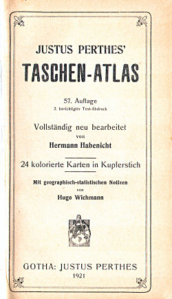 Perthes' Taschen-Atlas (1921)
Titelpagina / Title page