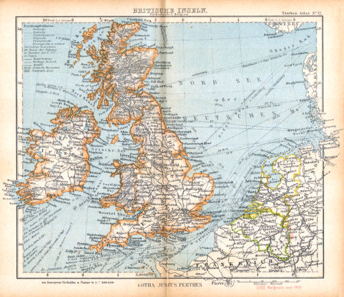 Perthes' Taschen-Atlas (1921)
12. Britische Inseln, Niederlande & Belgien