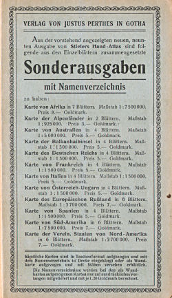 Perthes' Taschen-Atlas (1922)
Schutblad achterin / Rear endpaper
