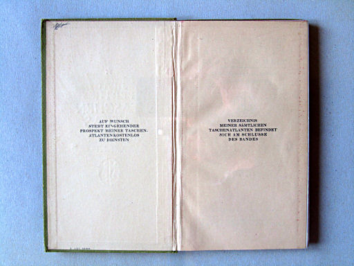 Perthes Taschenatlas der ganzen Welt (1927)
Schutblad voorin / Front endpaper