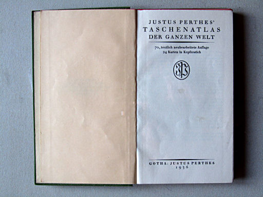 Perthes Taschenatlas der ganzen Welt (1936)
Titelpagina / Title page
