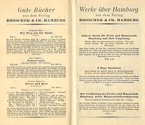 Taschenatlas der ganzen Welt
Hamburger Fremdenblatt [1927]
Schutblad achterin / Rear endpaper