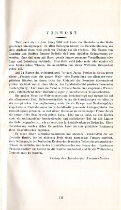 Taschenatlas der ganzen Welt
Hamburger Fremdenblatt [1927]
Voorwoord / Preface