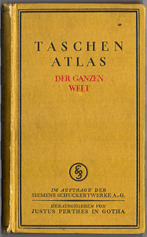 Taschenatlas der ganzen Welt
Siemens-Schuckertwerke (1928)
Voorkant band / Front cover