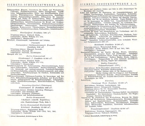 Taschenatlas der ganzen Welt
Siemens-Schuckertwerke (1928)
Informatie over Siemens (2) / Information on Siemens (2)