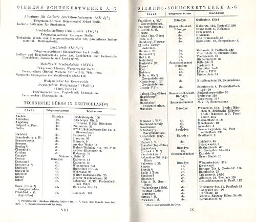Taschenatlas der ganzen Welt
Siemens-Schuckertwerke (1928)
Informatie over Siemens (5) / Information on Siemens (5)
