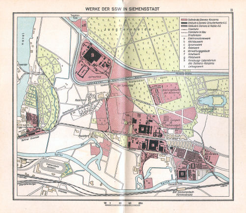 Taschenatlas der ganzen Welt
Siemens-Schuckertwerke (1928)
II. Werke der SSW in Siemensstadt