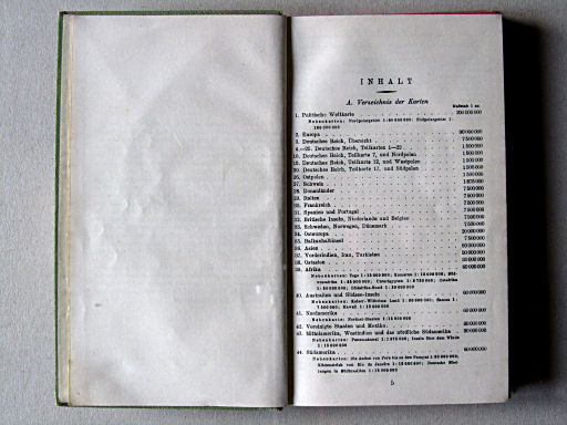 Perthes Taschenatlas der ganzen Welt (1940)
Inhoudsopgave (1) / Table of contents (1)