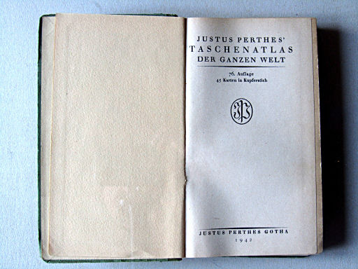 Perthes Taschenatlas der ganzen Welt (1942)
Titelpagina / Title page