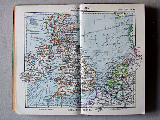 Perthes Taschenatlas der ganzen Welt (1942)
33. Britische Inseln, Niederlande und Belgien