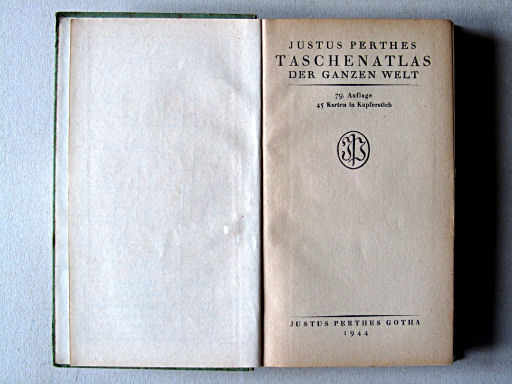 Perthes Taschenatlas der ganzen Welt (1944)
Titelpagina / Title page