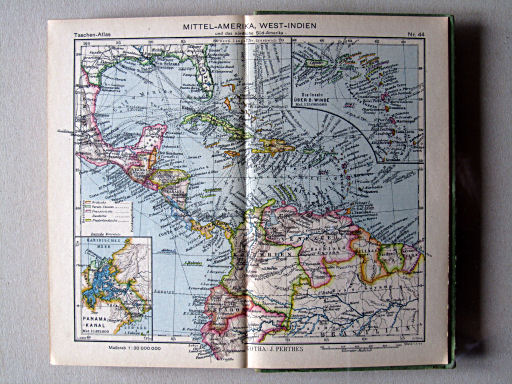 Perthes Taschenatlas der ganzen Welt (1944)
44. Mittel-Amerika, West-Indien und das nördliche Süd-Amerika