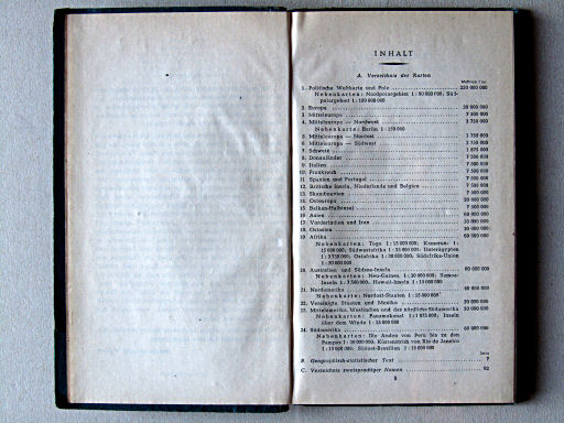 Taschenatlas der ganzen Welt (1949)
Inhoudsopgave / Table of contents
