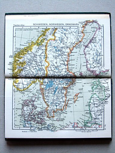 Taschenatlas der ganzen Welt (1949)
13. Schweden, Norwegen, Dänemark