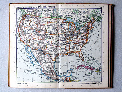 Taschenatlas der ganzen Welt (1952)
23. Vereinigte Staaten von Amerika (USA) / Mexiko