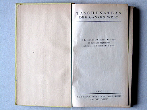 Taschenatlas der ganzen Welt (1953)
Titelpagina / Title page