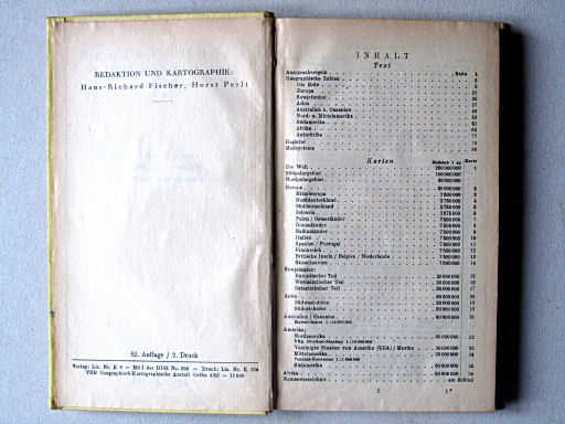 Taschenatlas der ganzen Welt (1953)
Inhoudsopgave / Table of contents