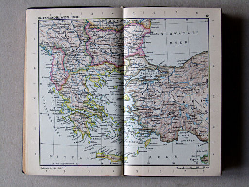 Die Erde Taschenatlas (1958)
12. Balkanländer / Westl. Türkei
