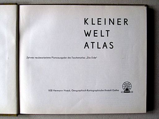 Kleiner Weltatlas (1964)
Titelpagina / Title page