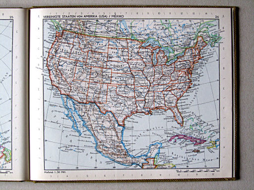 Kleiner Weltatlas (1964)
26. Vereinigte Staaten von Amerika (USA) / México