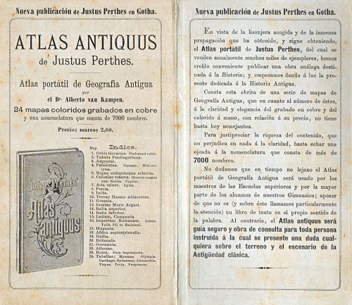 Perthes. Atlas portátil (1894)
Schutblad achterin / Rear endpaper