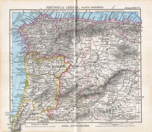 Perthes. Atlas portátil (1894)
4. Península Ibérica, Parte noroeste