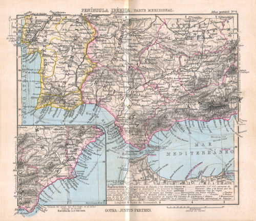 Perthes. Atlas portátil (1894)
6. Península Ibérica, Parte meridional