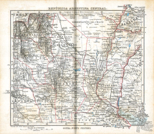 Perthes. Atlas portátil (1894)
23. República Argentina central