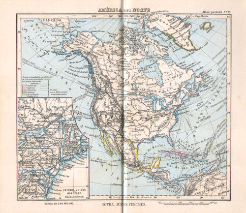 Perthes. Atlas portátil (1894)
27. América del Norte