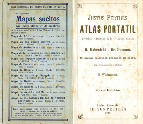 Perthes. Atlas portátil (1910)
Schutblad voorin / Front endpaper