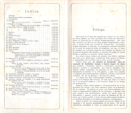 Perthes. Atlas portátil (1910)
Inhoudsopgave, voorwoord (1) / Table of contents, preface (1)