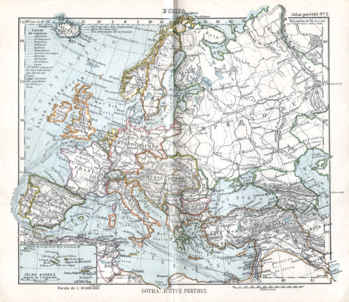 Perthes. Atlas portátil (1910)
2. Europa