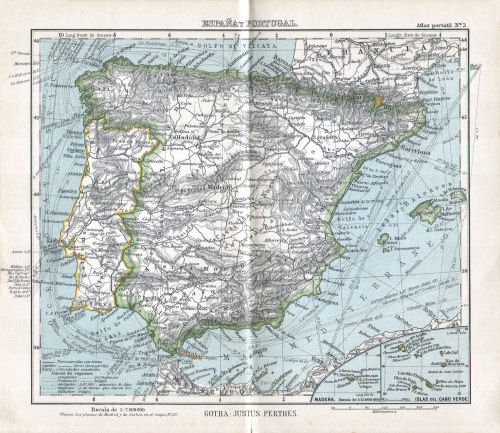 Perthes. Atlas portátil (1910)
3. España y Portugal
