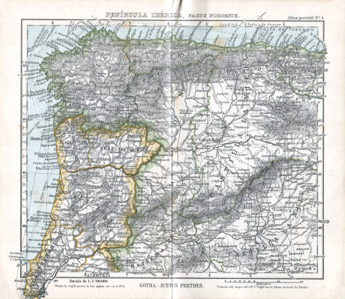 Perthes. Atlas portátil (1910)
4. Península Ibérica, Parte noroeste
