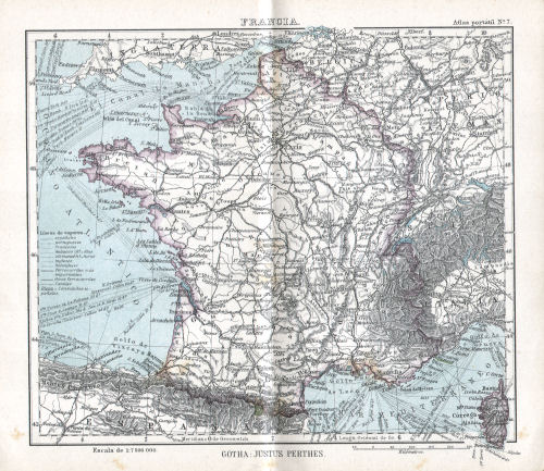 Perthes. Atlas portátil (1910)
7. Francia