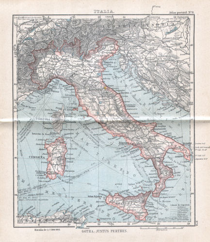 Perthes. Atlas portátil (1910)
8. Italia