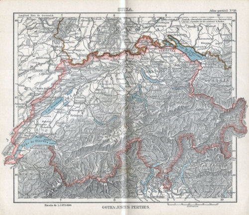 Perthes. Atlas portátil (1910)
10. Suiza