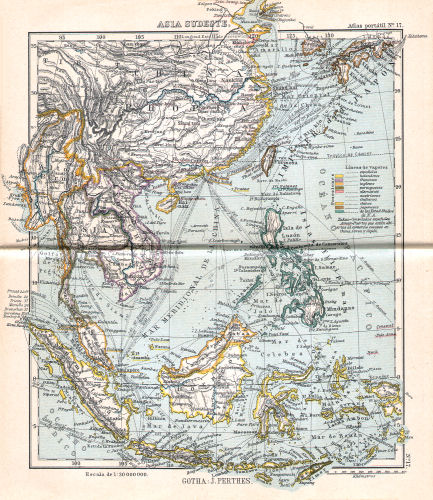 Perthes. Atlas portátil (1910)
17. Asia Sudeste