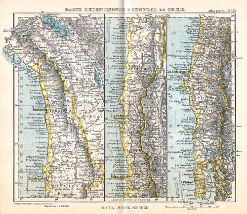 Perthes. Atlas portátil (1910)
23. Parte setentrional y central de Chile