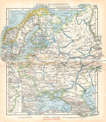 Perthes. Atlas portátil (1921)
13. Rusia y Escandinavia