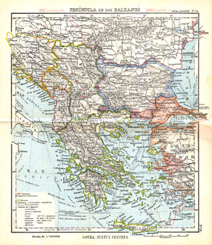 Perthes. Atlas portátil (1921)
14. Península de los Balkanes