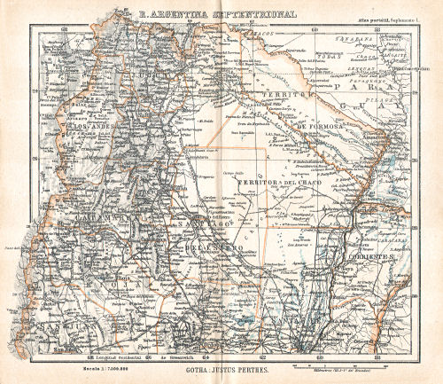Perthes. Atlas portátil (1921)
S1. República Argentina septentrional